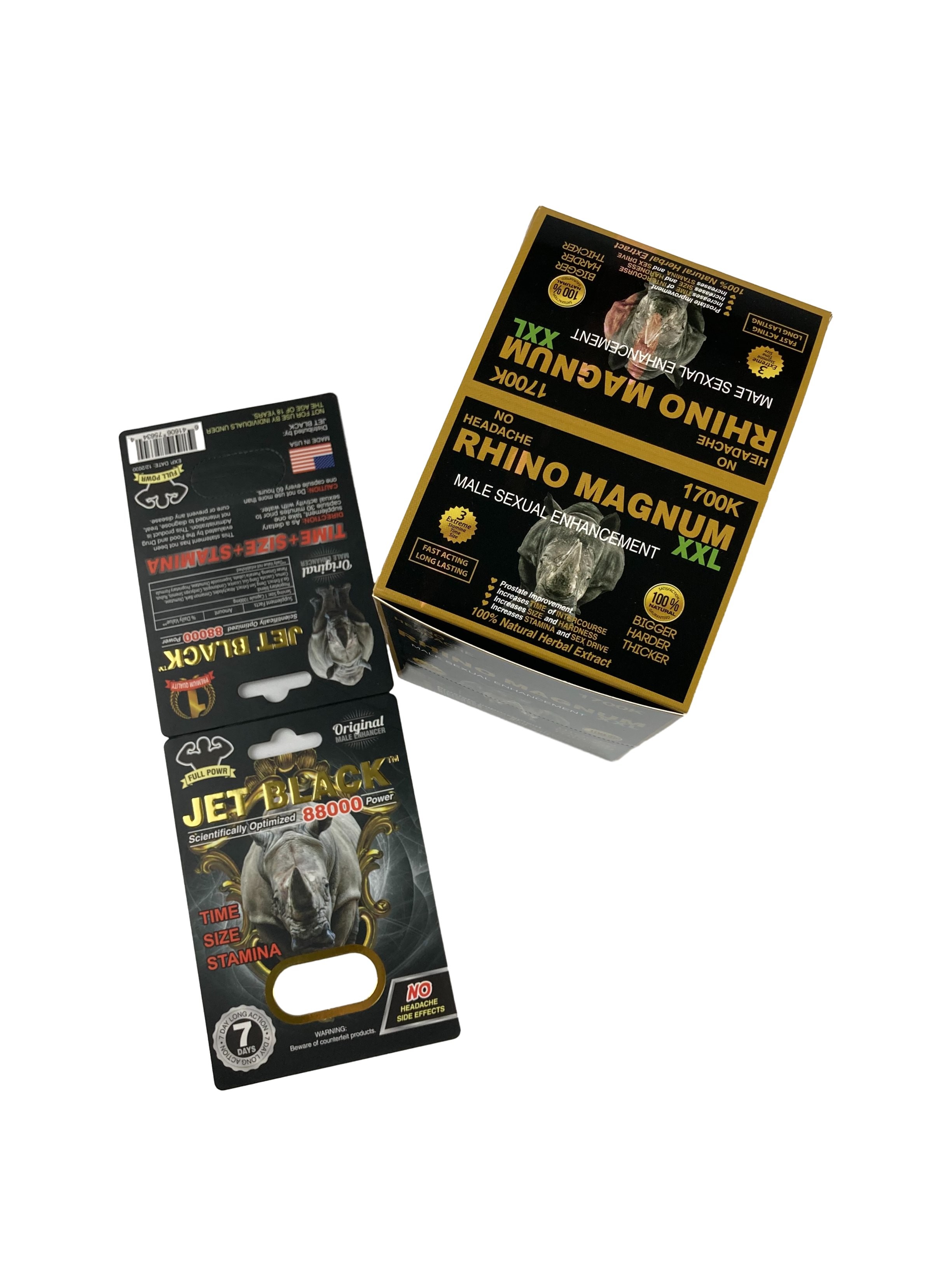 Ingrosso di compresse per rinoceronte stampate su misura Imballaggio Scatole di carta con cartone di carta Imballaggio di pillole di potenziamento