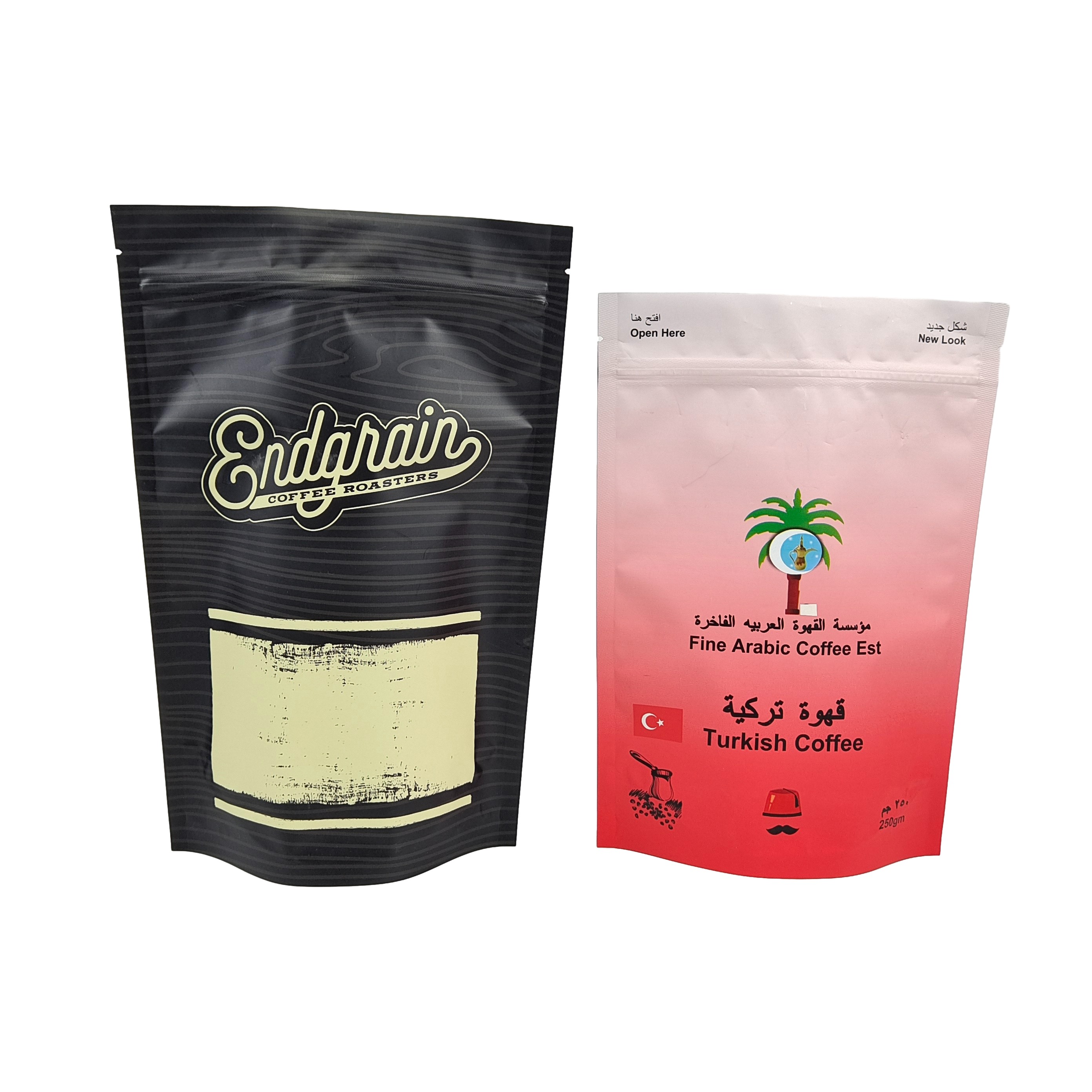 Fogli di alluminio Zip Lock Doypack Design personalizzato Sacchetti di sigillamento Caffè Imballaggi alimentari Sacchetti stand up