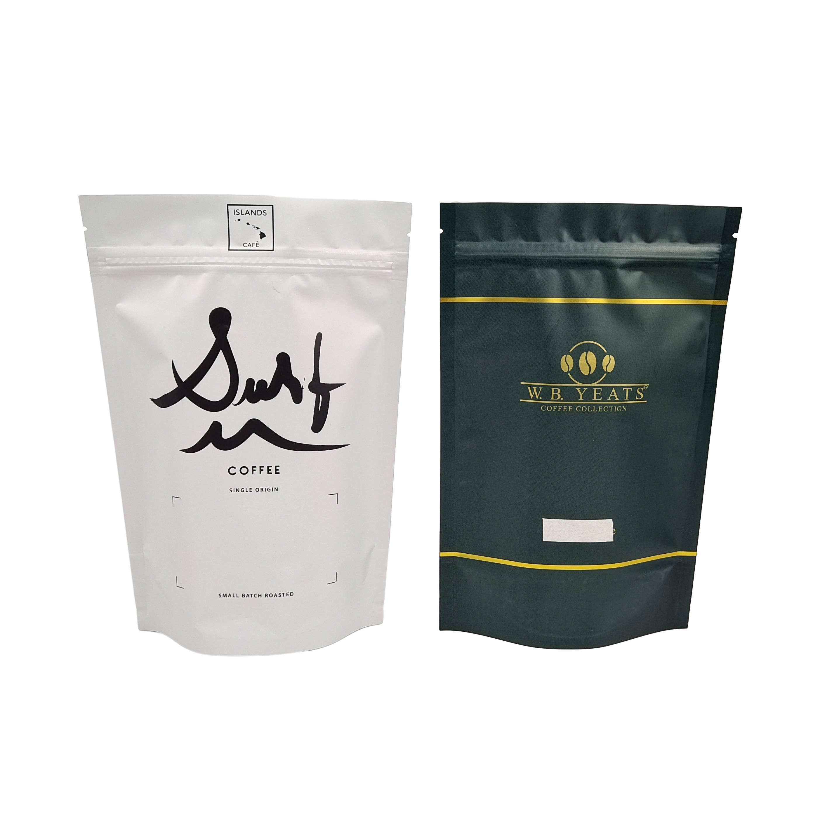 100g 200g Caffè al fagiolo personalizzato sacchetti ziplock richiudibili sacchetti matto di foglio di alluminio con valvole