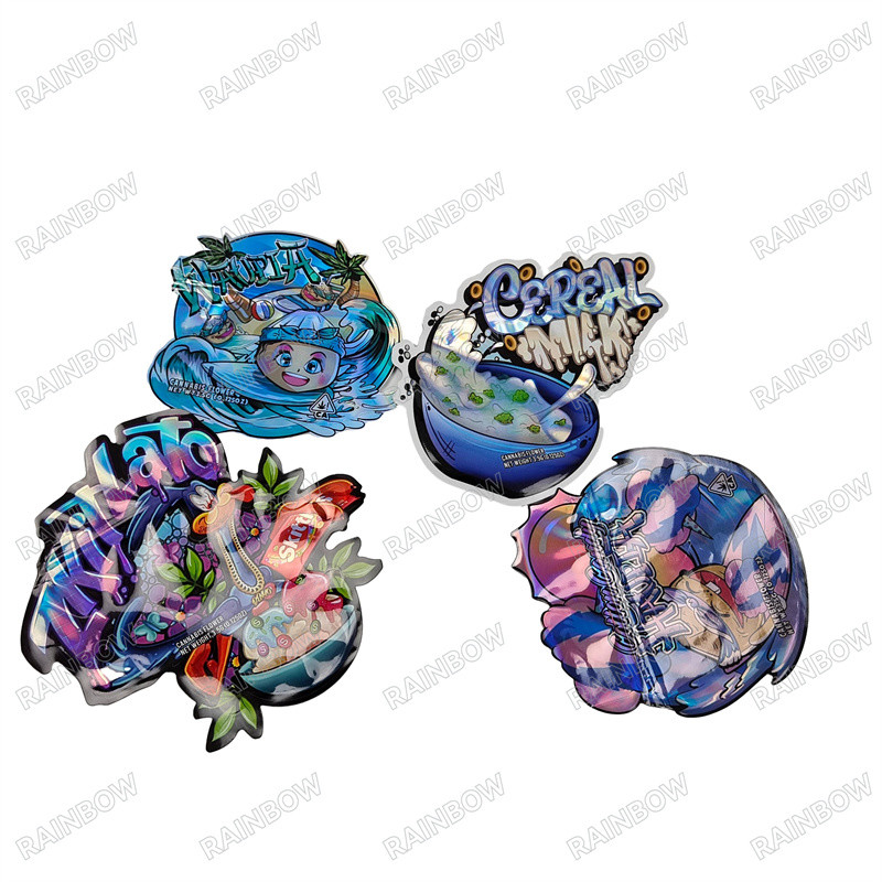 Colori CMYK Pantone 3.5g 7g 14g 28g Sacchetti di forma speciale con inchiostro ecologico per la stampa in incisione