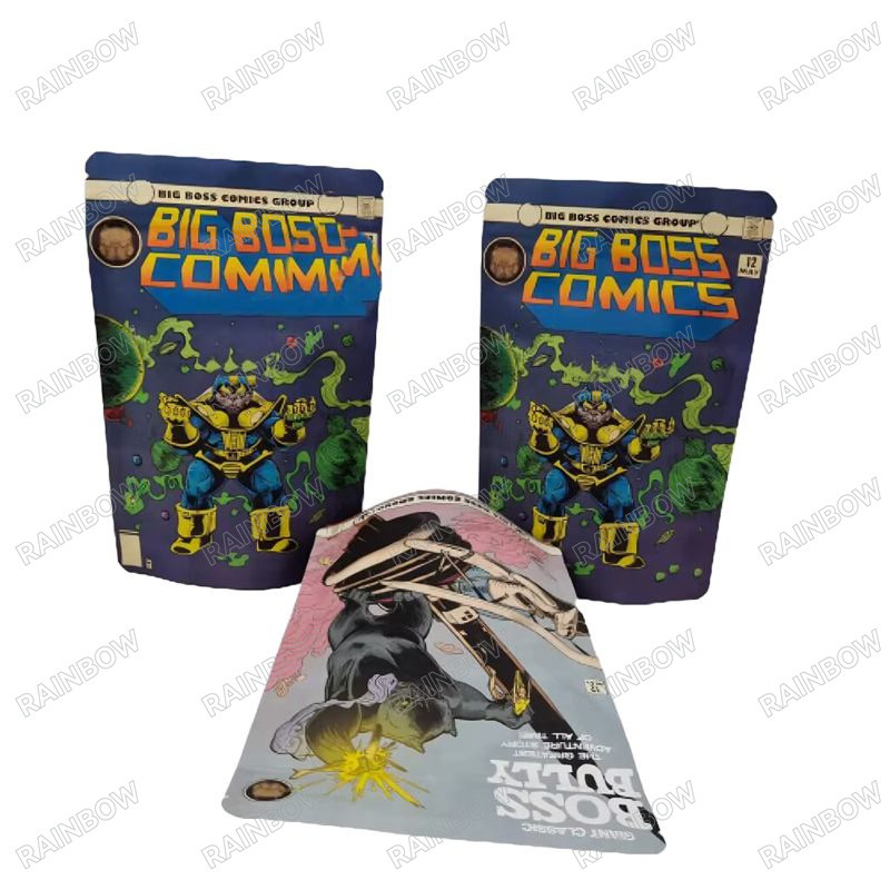 Sigillo termico rischiabile su misura Sacchetto di carta in piedi Biscotti snack Imballaggio alimentare Sacchetto a cerniera