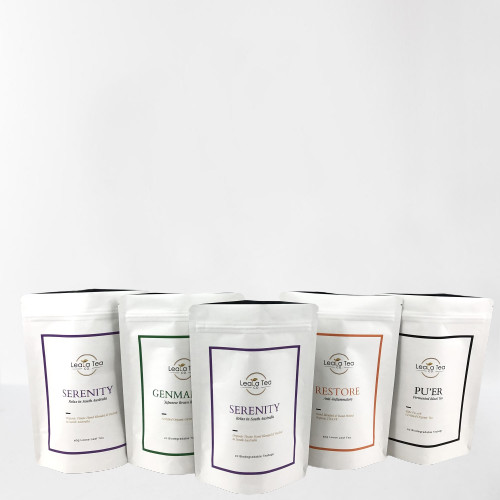 Borse in piedi ri-chiudibili con logo personalizzato per l' imballaggio di sacchetti di tè secchi