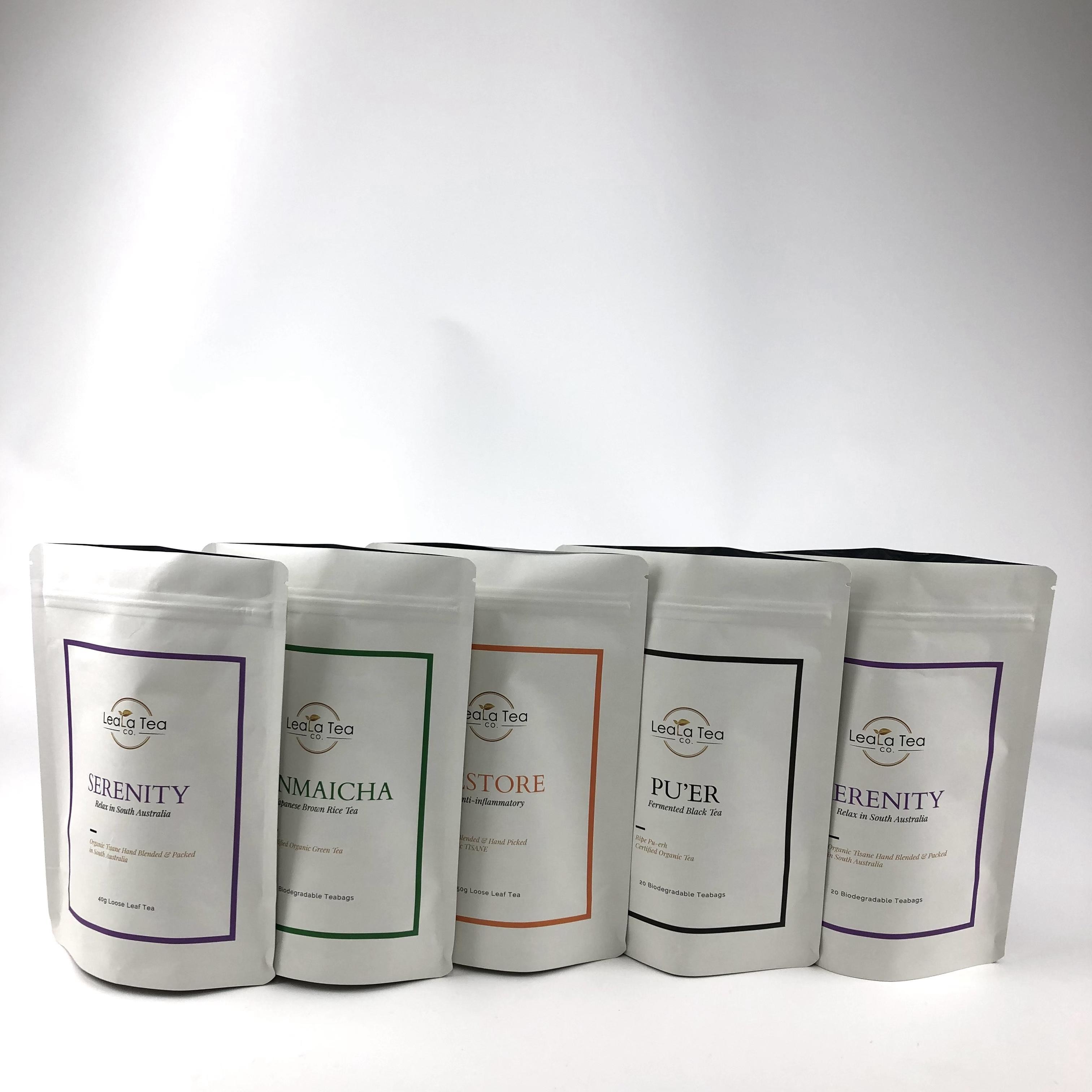 Metodo di spedizione negoziabile e valvola di disgasamento Sacchetto di carta Kraft Sacchetti di tè Imballaggio