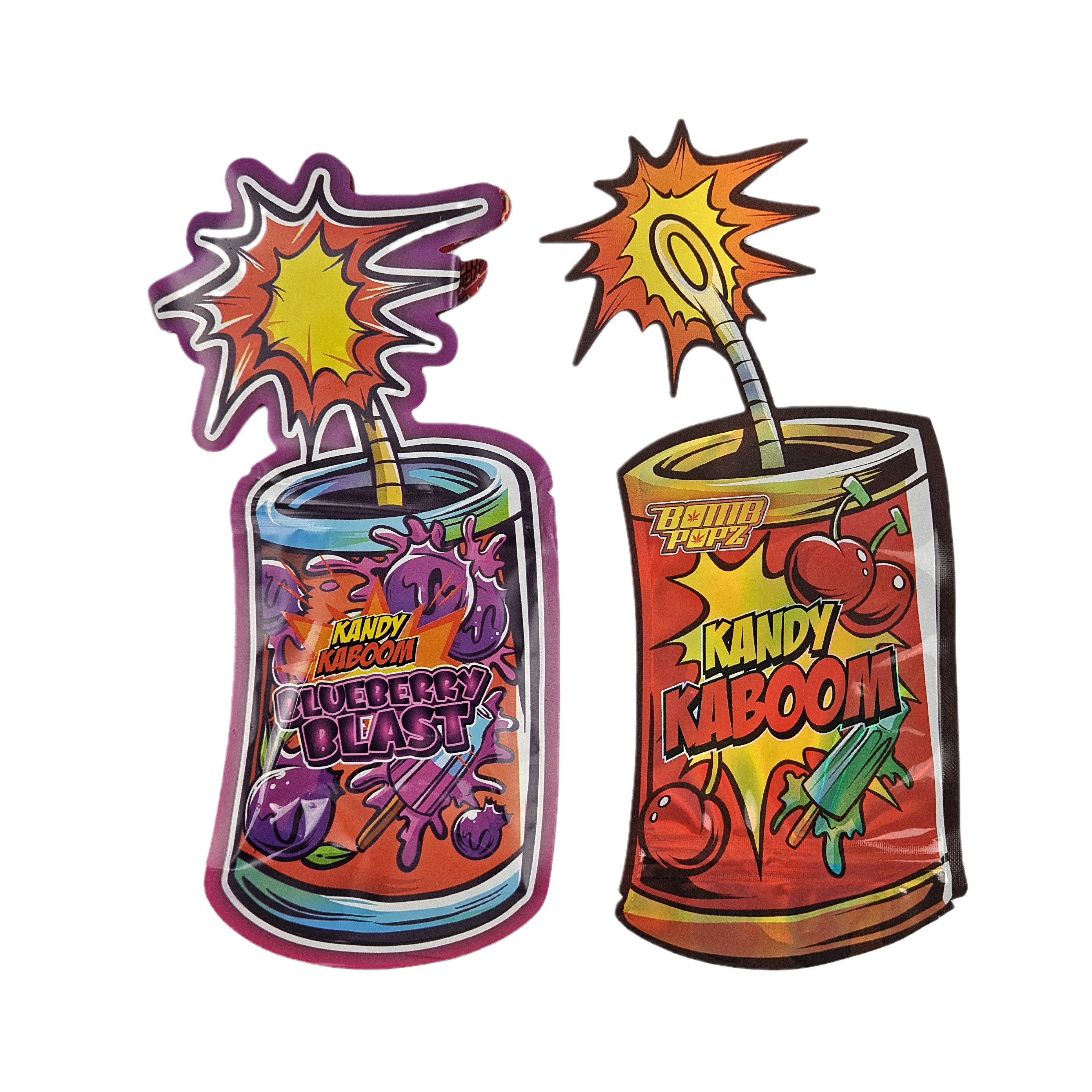 Disegno su misura Stampato a taglio stampato Ziplock Speciale con forma irregolare Imballaggio in plastica 3.5g sacchetto Mylar