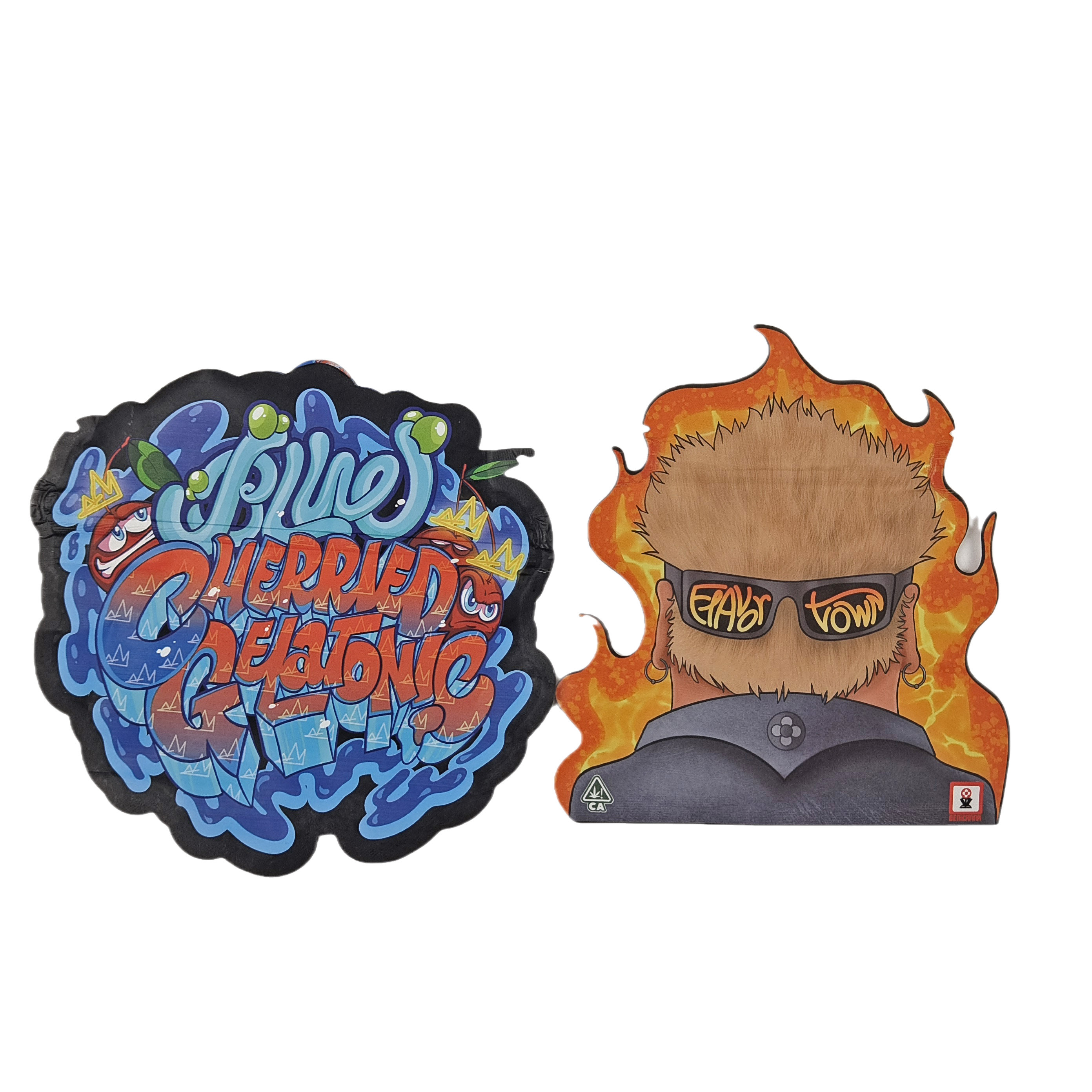 Sacchetti di stampa digitale personalizzati Imballaggio Foglio olografico a taglio speciale a forma di ziplock Plastico Mylar 3,5 g Sacchetti a taglio a taglio