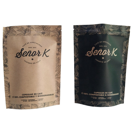 Sacchetto a fondo piatto Film di imballaggio alimentare Bianco semplice Top di stampa Riempimento con valvola d'aria