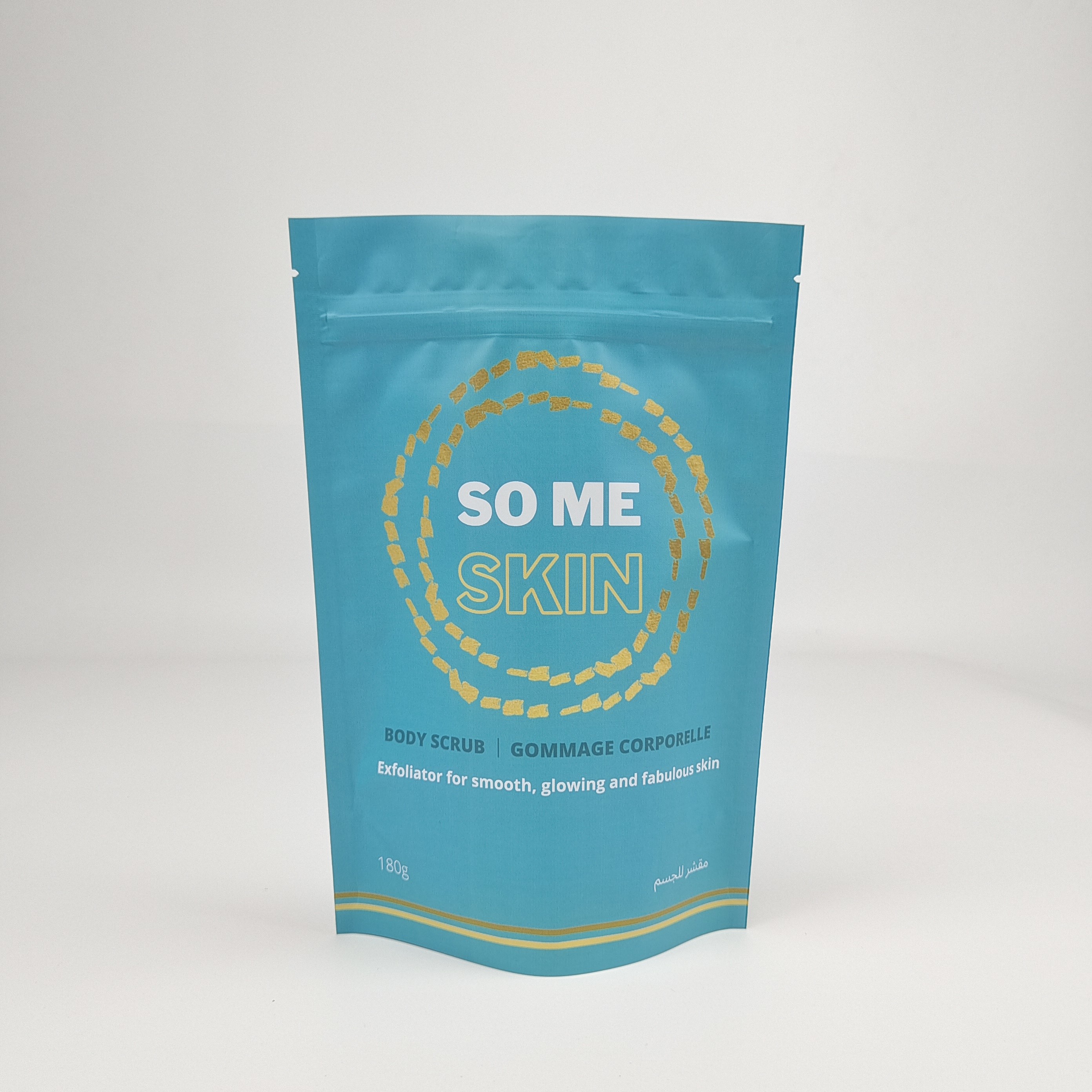 Fogli di alluminio metallici riutilizzabili sale da bagno stand up borse zipper bag body scrubs sacchetto di imballaggio per la bomba da bagno