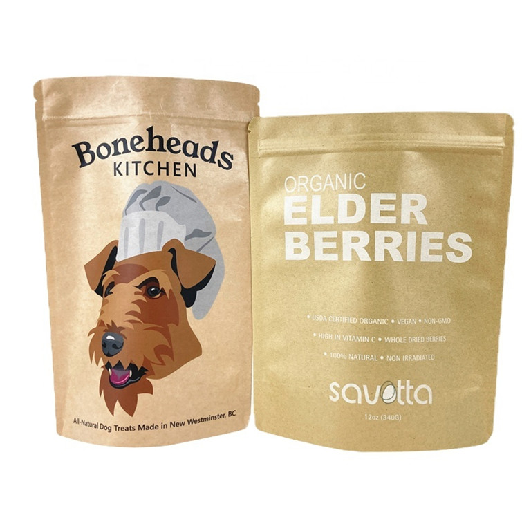 Sacchetti di carta kraft bianca biodegradabile su misura per noci di mango in polvere