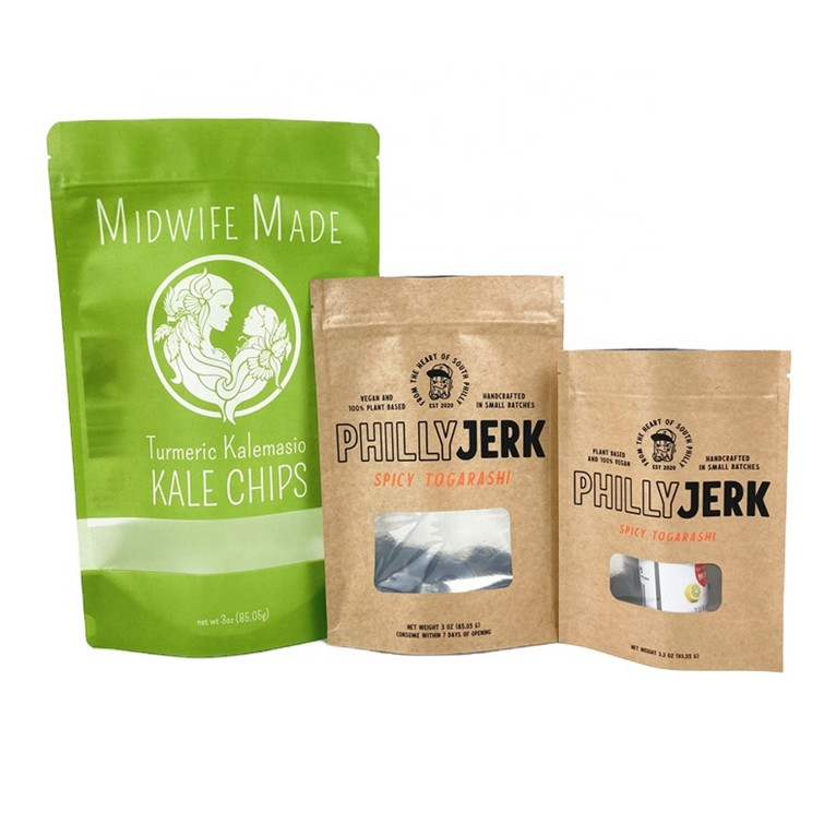 Custom Private Logo Sacchetti di carta kraft bianca per biscotti torte noci commestibili polvere cibo per animali domestici 100% biodegradabile antiodore B