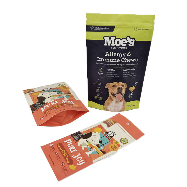 Carta Kraft Bianca Eco-Friendly Mango in Polvere Noci Alimenti per Animali Biodegradabile Cerniera a prova di odore Sacchetto di imballaggio in carta