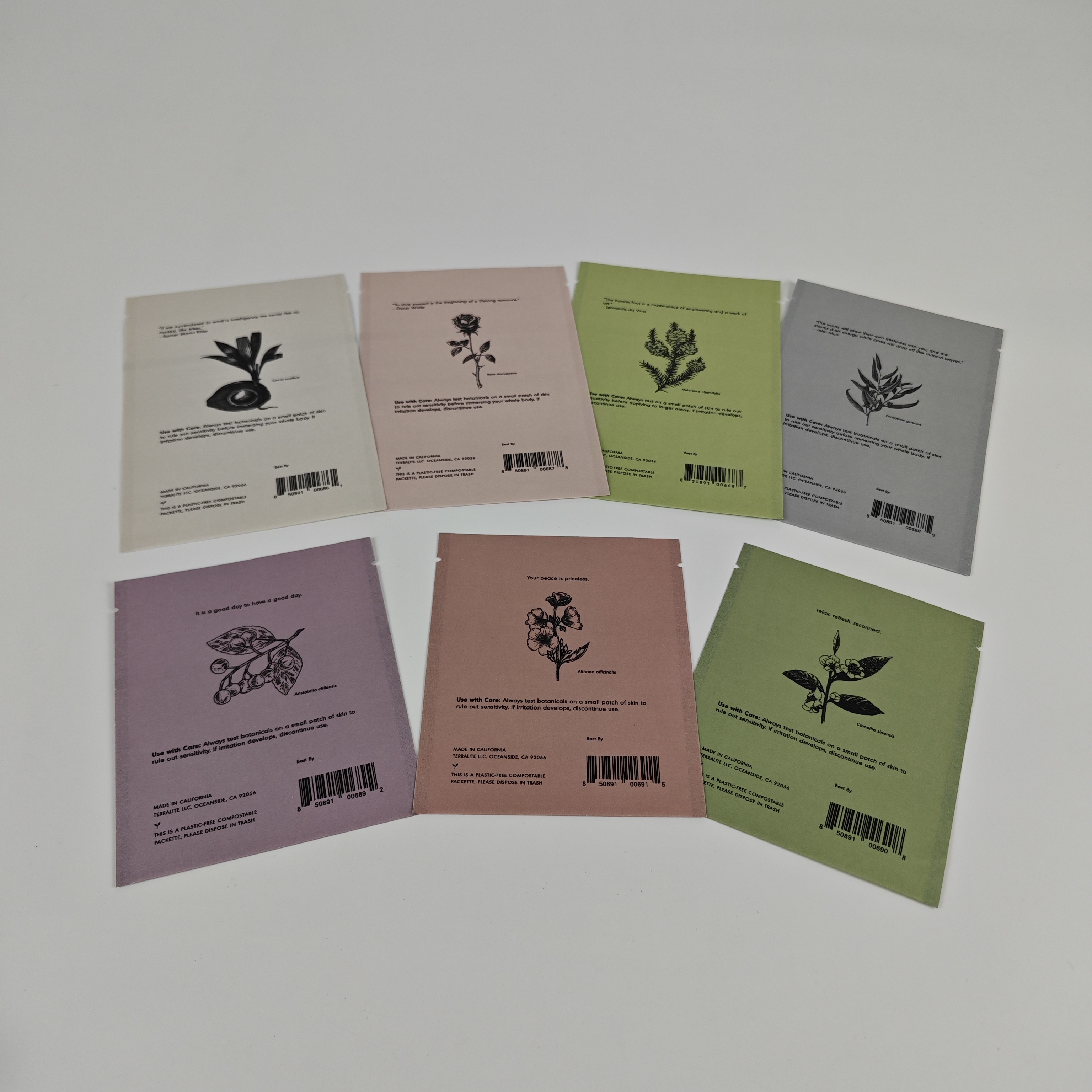 Ziplock Biodegradabile Kraft Stand Up Pouch Stampa digitale sacchetti Mylar resealable