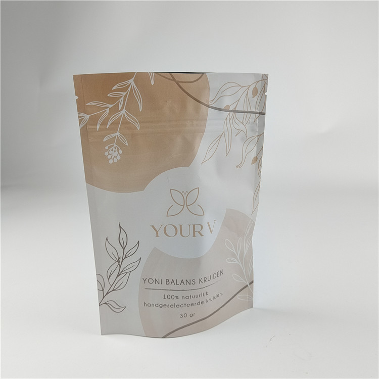 Nuovo Disegno Personalizzazione Dimensioni Matte Finish Snack Bag Imballaggio Matt Foil di alluminio Stand Up Bag Ziplock Doypack Bag