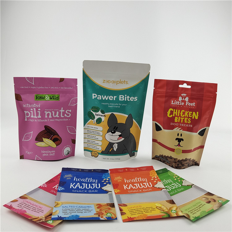 Best seller Borsa di qualità alimentare stampata su misura riciclabile e rispettosa dell'ambiente con cerniera per imballaggi per snack