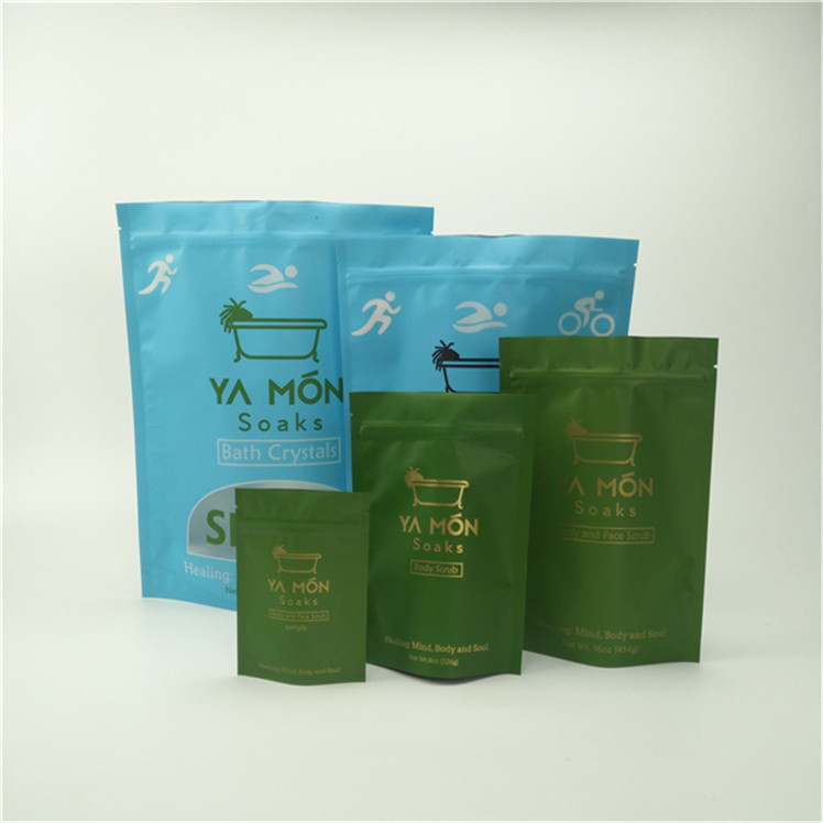 Materiale eco-compatibile e sicuro, finitura opaca, sacchetto con cerniera, sacchetti di imballaggio in plastica a prova di umidità