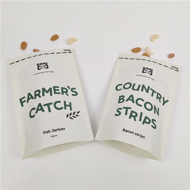 Stampa digitale su misura Sacchetti a cerniera a prova di odore Sacchetto di carta Kraft carta su misura sacchetto di carta biodegradabile