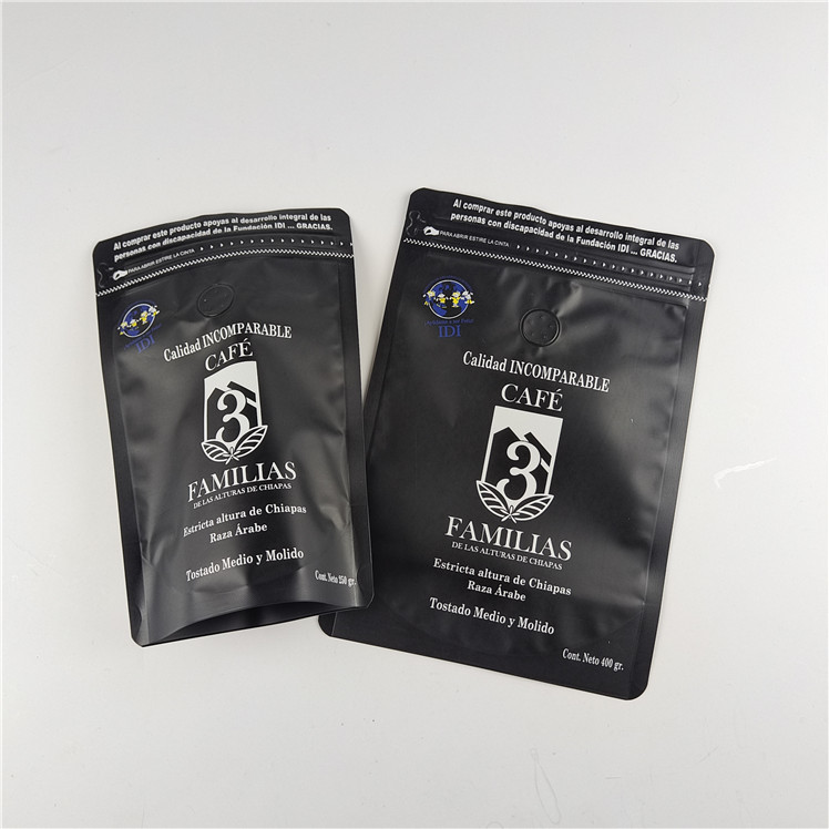 Matte Finish Food Grade Proof Odor Proof Laminated Aluminum Foil Zip Lock Bag Stand Up Pouch Coffee Bag