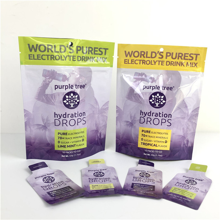 Hot Custom Logo Finitura lucida Dimensioni e design personalizzati Necessità di foglio di alluminio Mylar Doypack