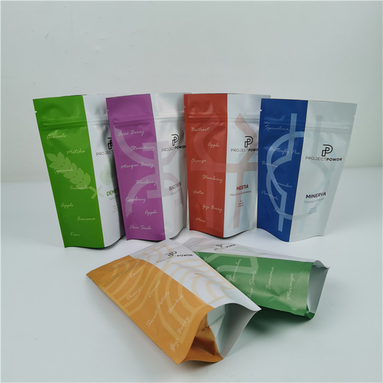 Imballaggio di sigillo alimentare di plastica ri-chiudibile Matt Finish Foil di alluminio Mylar Plastic Standing Bag Logo personalizzato