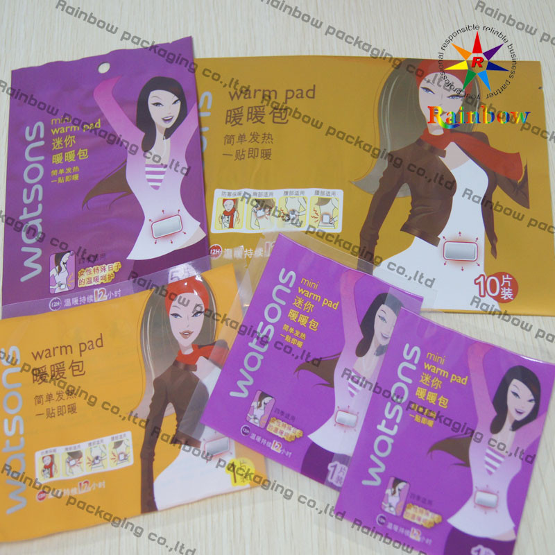 Piano d'imballaggio del compatto cosmetico di plastica della serratura dello zip per il cuscinetto caldo