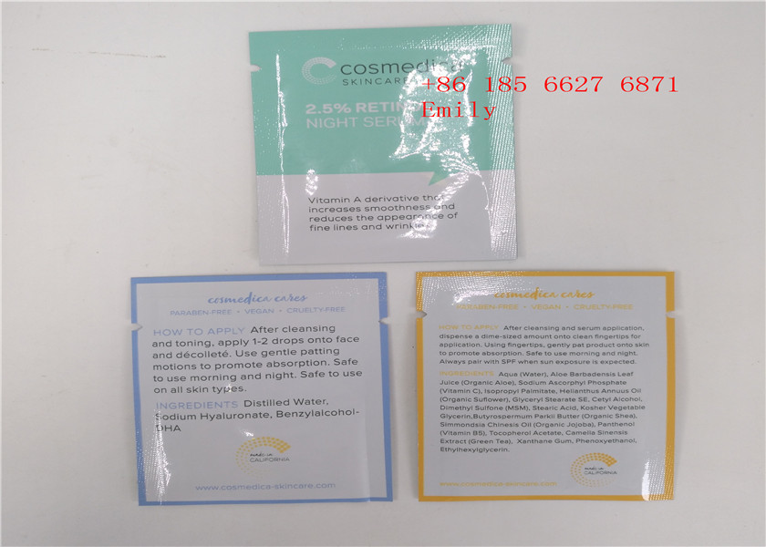 Borsa d'imballaggio cosmetica stampata abitudine