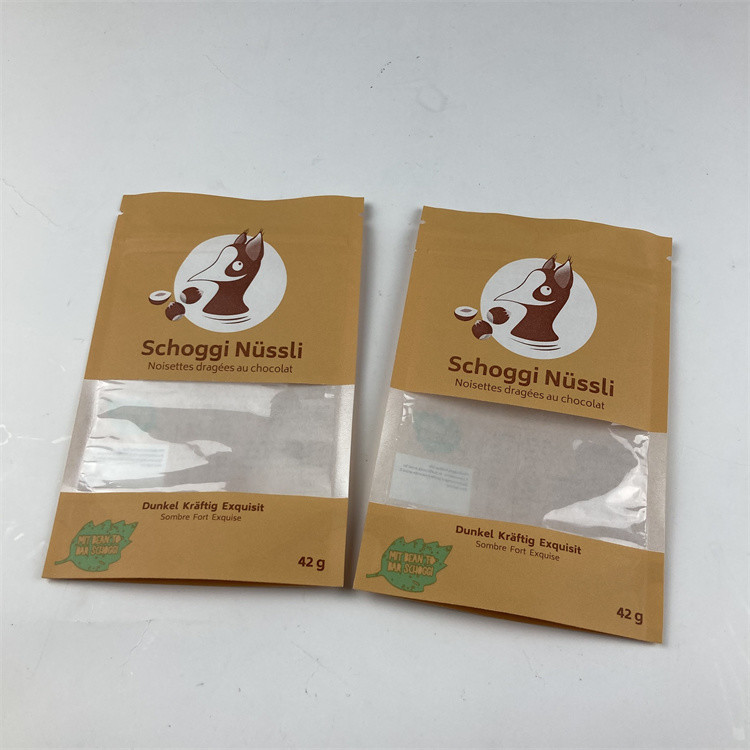 Sacchi di carta risigillabili su misura riciclati di Brown Kraft dell'alimento per animali domestici dei sacchetti del supporto su