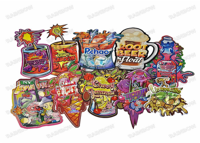 L'imballaggio per alimenti morbido di alluminio a forma di Mylar di tocco 3.5g di abitudine olografa insacca i sacchetti tagliati