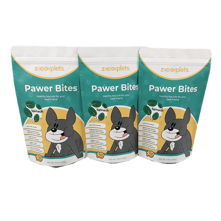 Low Moq Stand Up Pouch Kraft Paper Printed Packaging Bag per animali domestici