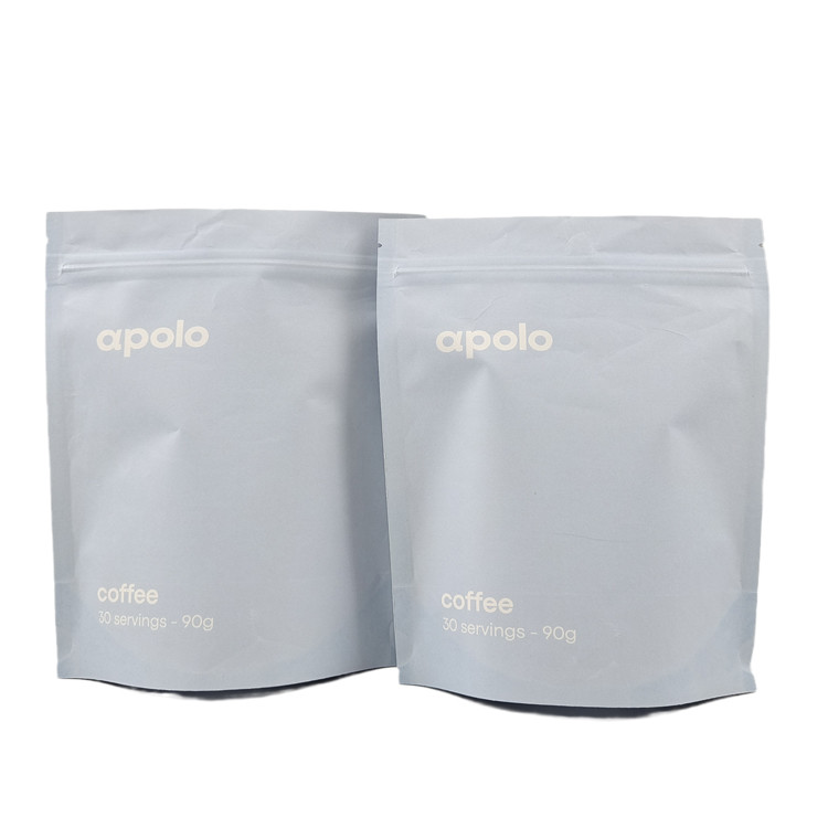 vendita a caldo cuCstom Borsa di carta kraft eco-friendly ristampabile stampata per polvere di proteine di caffè