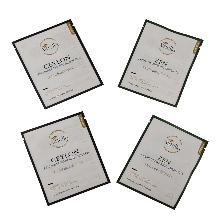 Sacchetto piccolo biodegradabile stampato su misura per il tè e il caffè in polvere compostabile sacchetti Mylar resealabili