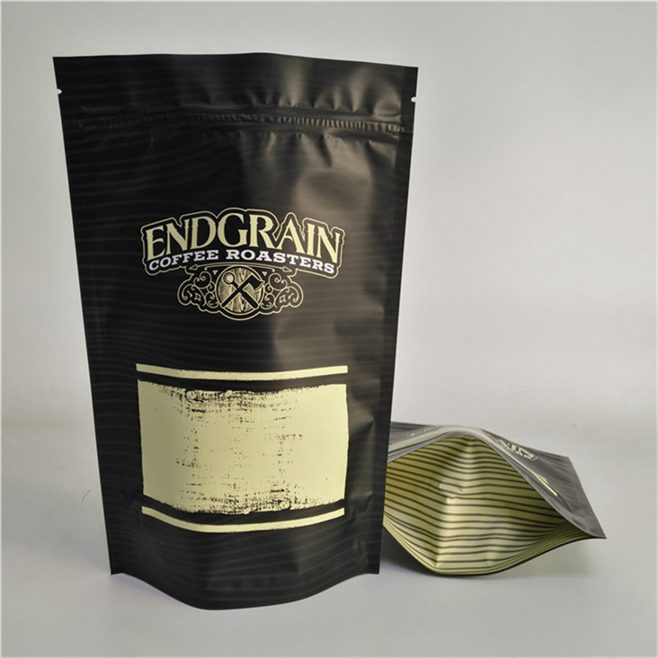 Busta con cerniera richiudibile in plastica per alimenti con logo personalizzato, sigillabile, per caffè, con materiale per uso alimentare e a prova di perdite