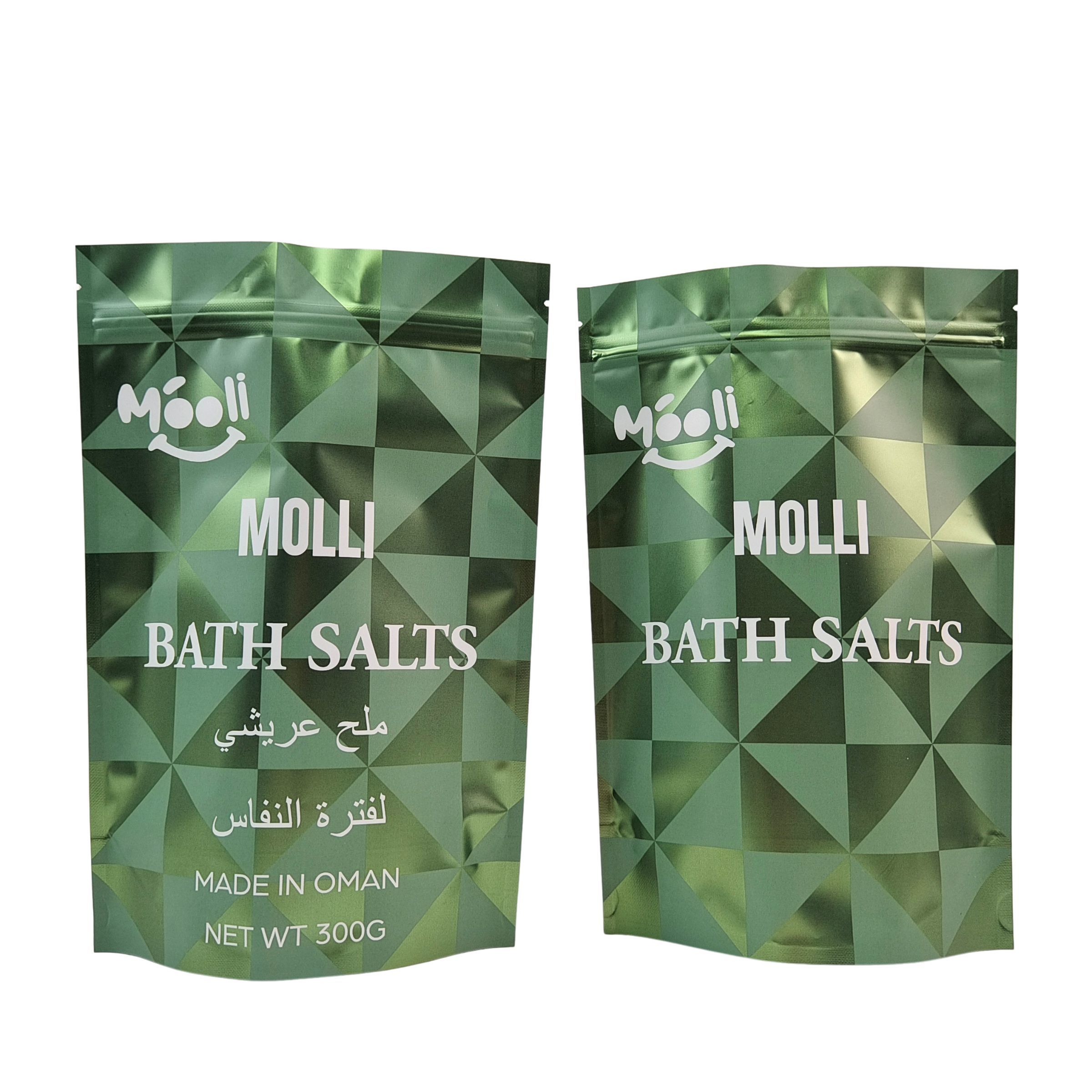 Imballaggio in plastica per lo scrub del corpo Borsa bagno sale naturale baglietti Mylar con cerniera