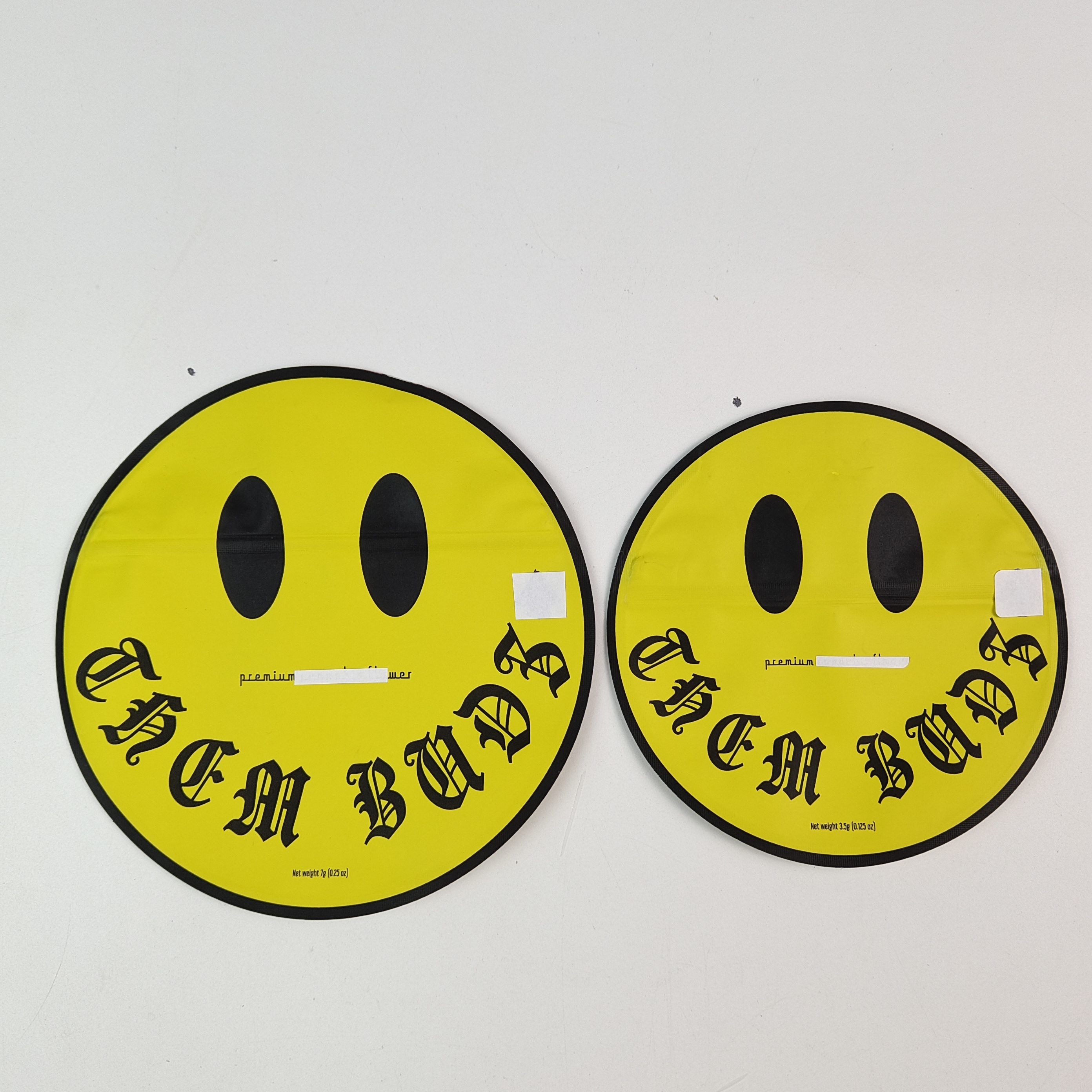 Sacchetti Mylar Irregolari da 3,5g e 7g con Cerniera, Stampa Interna, Alluminio, a Prova di Odore, in Plastica Comestibile