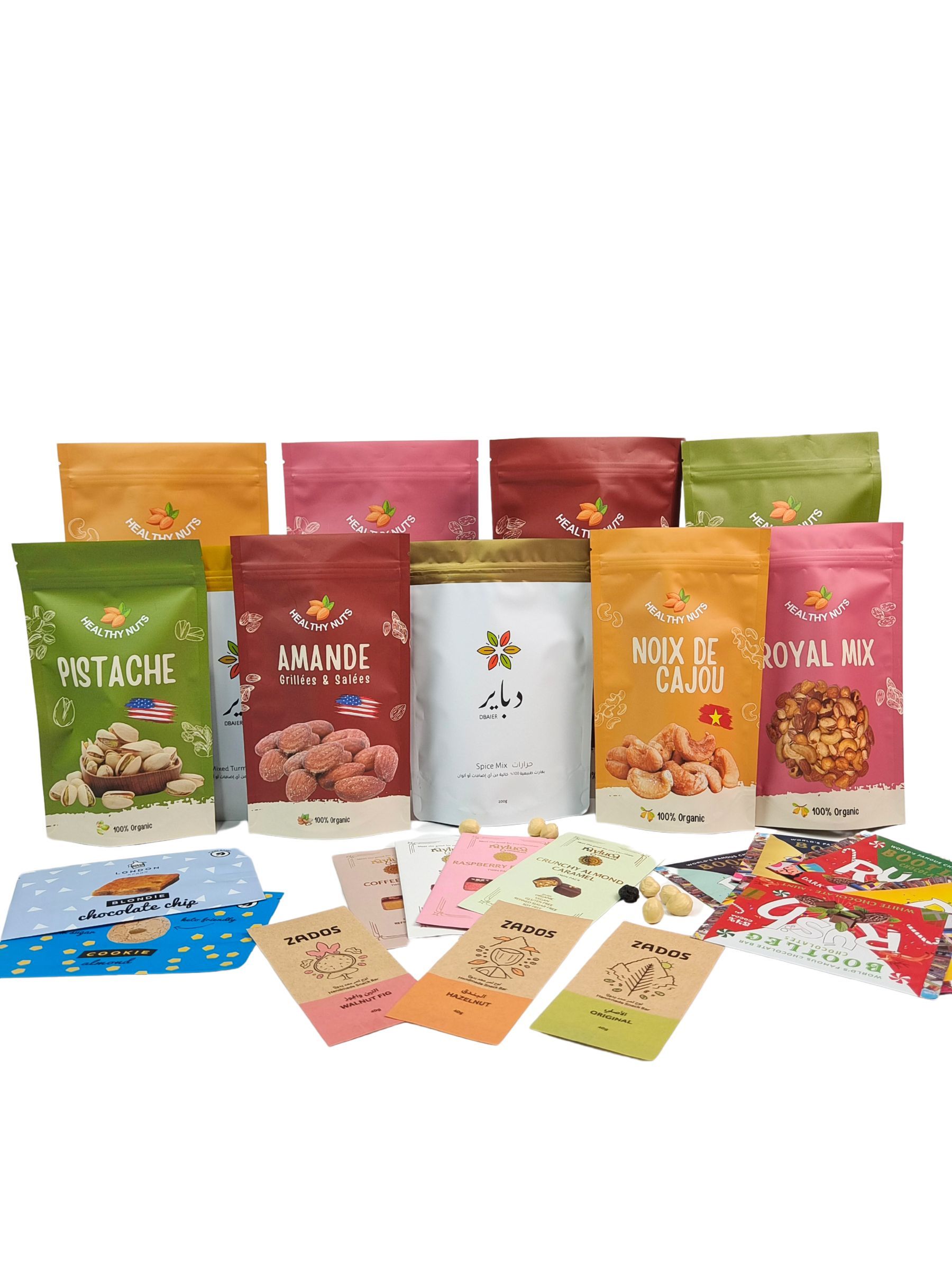 Sacchetto con cerniera in foglio di alluminio termosaldabile per imballaggio snack alimentare biodegradabile per noci, tè, caffè, cibo per animali domestici