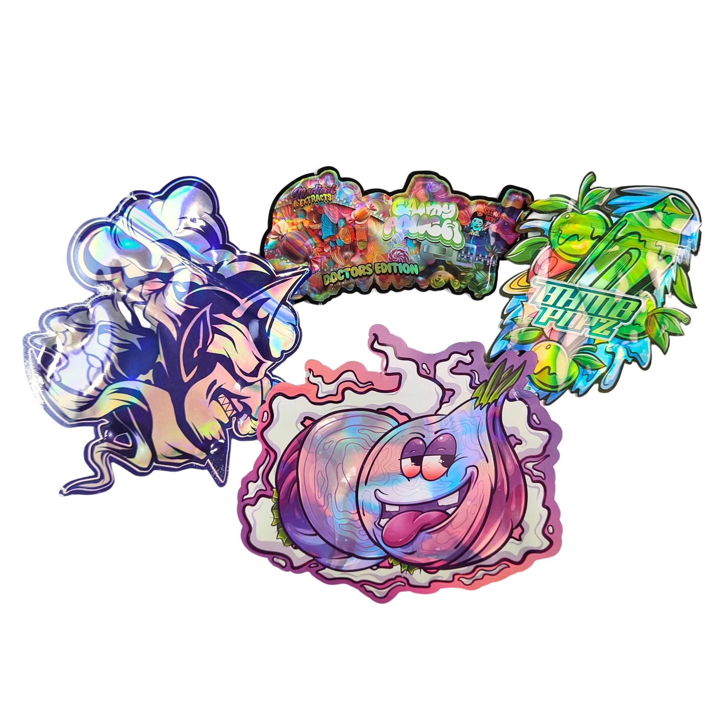 Sacchetti Mylar Display Box 3.5g a forma personalizzata a prova di bambino Soft Touch Die Cut per 1g 3.5g 7g 14g 28g Edible Plastic