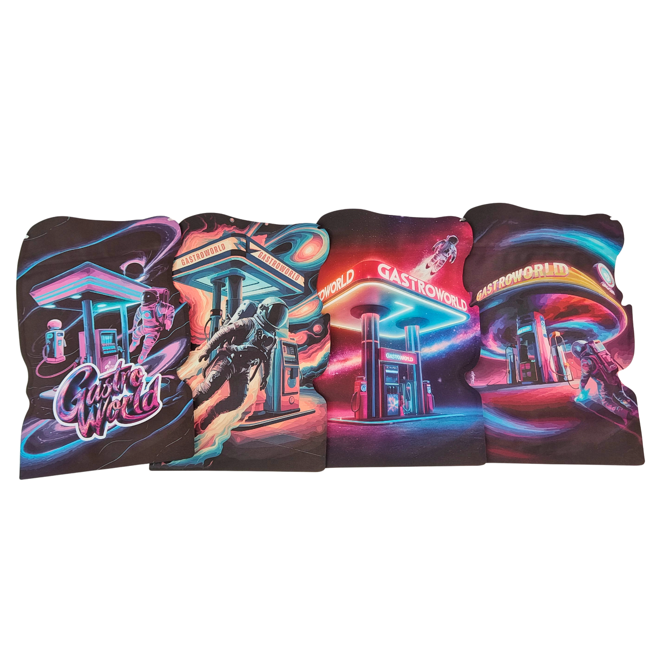 Sacchetti in Mylar fustellati a forma irregolare per biscotti, caramelle gommose, tabacco, sacchetti in plastica PET con cerniera a prova di bambino