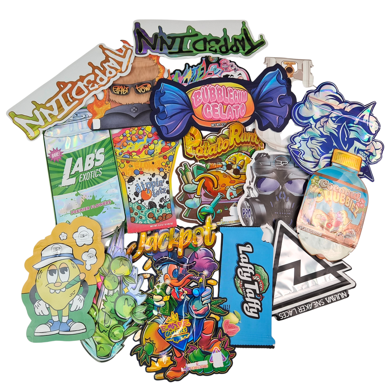 Rainbow Packaging Custom Die Cut Mylar Bags Forma Speciale 3.5g 7g 14g 28g Childproof Smell Proof Edible Plastic Flower Bag