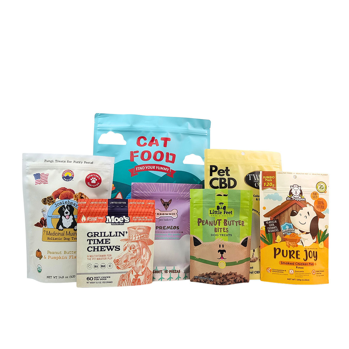 Borsa in piedi riutilizzabile ecologica con spessore da 50 a 200 micron per imballaggi per alimenti per animali domestici