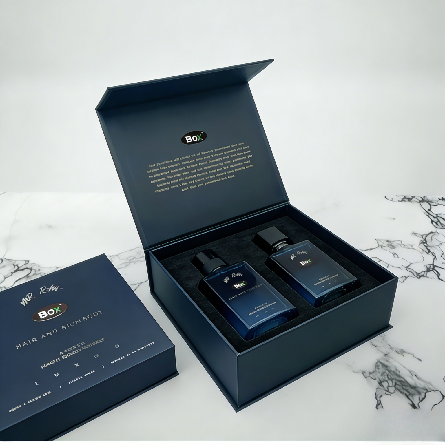 Cartelle cosmetiche di lusso personalizzate all'ingrosso, regalo magnetico, inserto in schiuma EVA, laminazione opaca, materiale biodegradabile per profumi artigianali