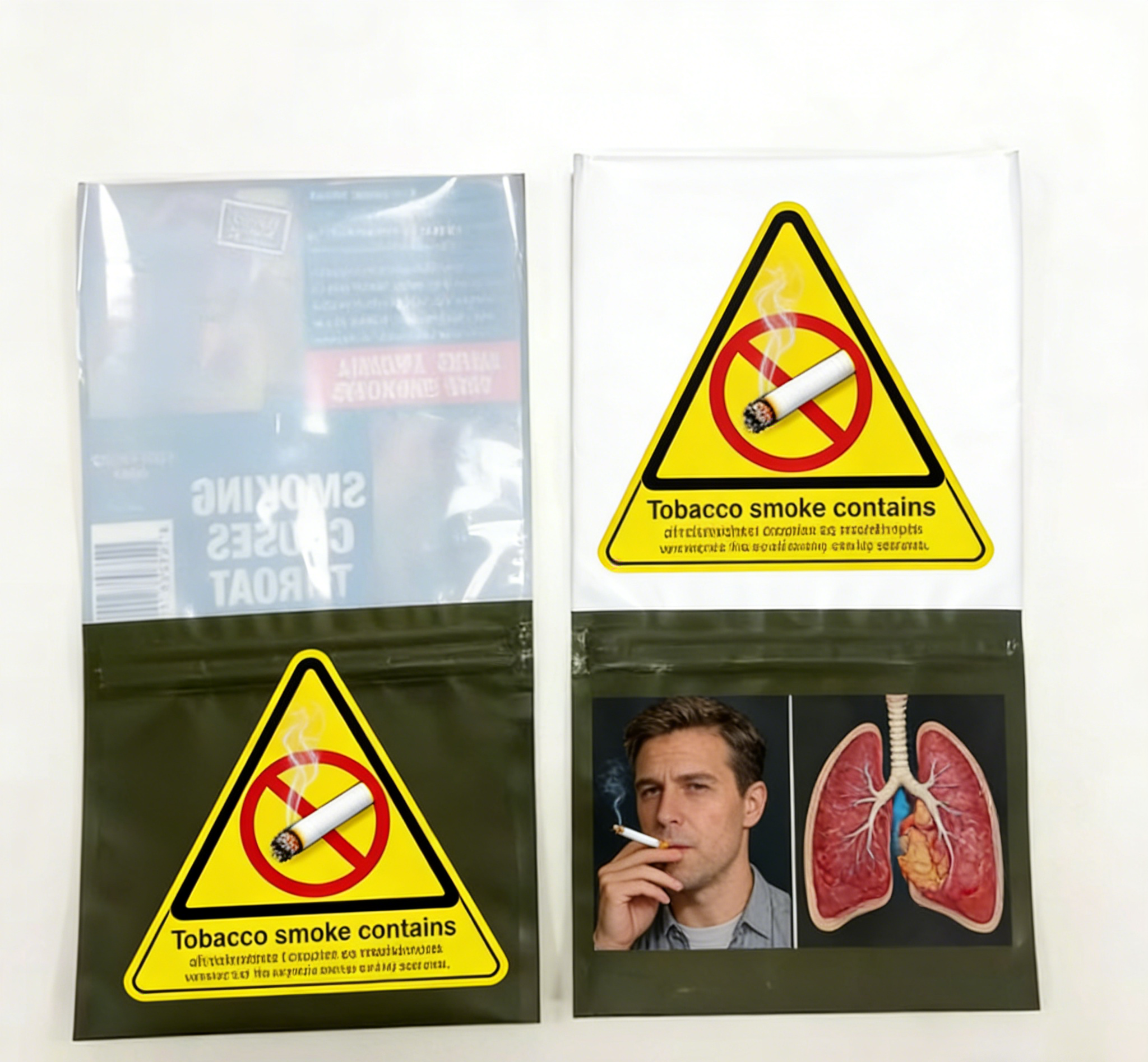 Sacchetto pre-rollato con cerniera di chiusura confezionamento alimentare commestibile di grado alimentare con sigillo a tre lati sacchetto di plastica per tabacco sacchetto Mylar