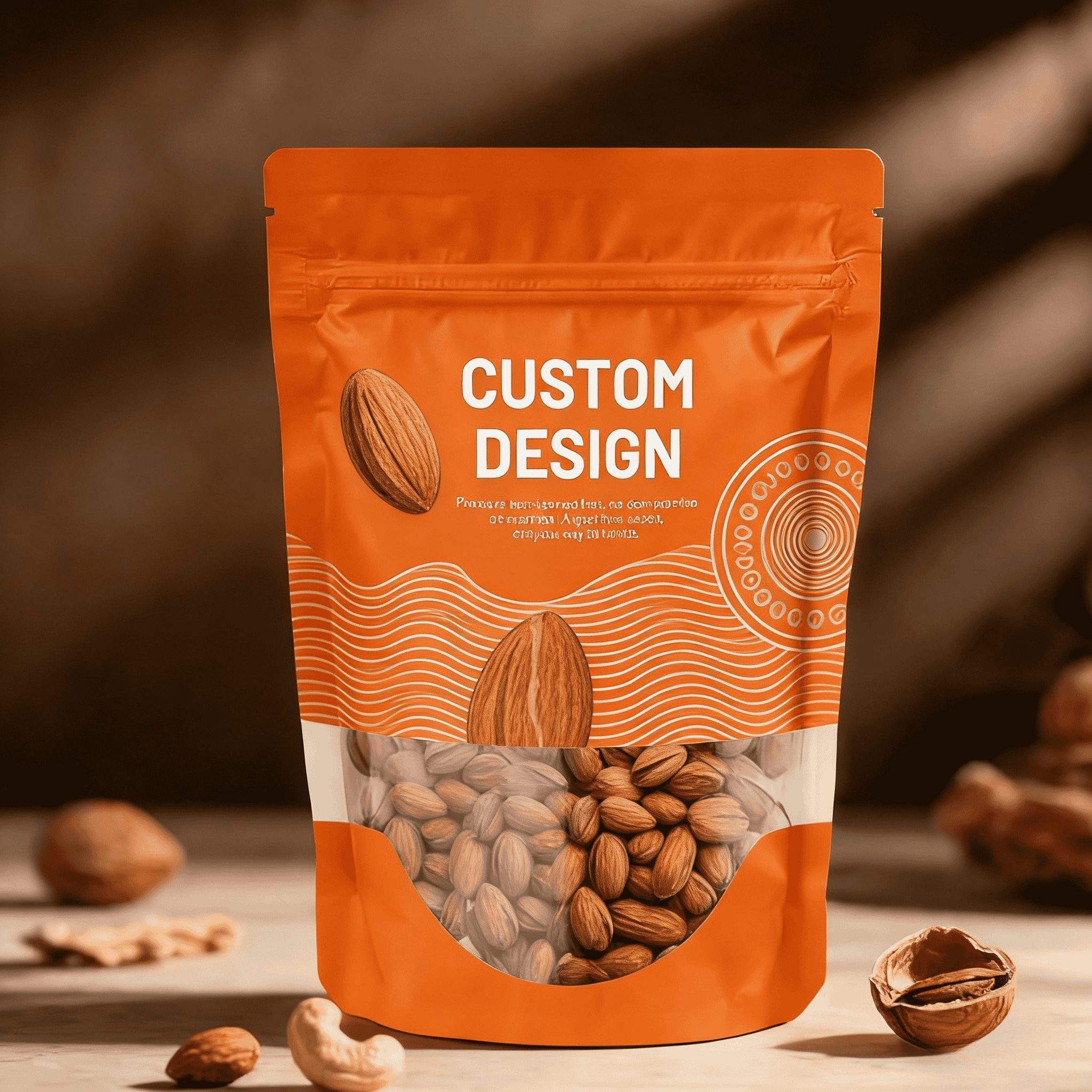 Borsa per imballaggio alimentare in plastica riciclata con stampa digitale personalizzata di alta qualità con termosaldatura e busta stand-up