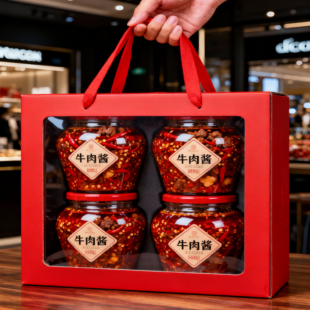 Scatola di carta regalo portatile personalizzata con finestre trasparenti Scatola regalo per feste Caramelle Cookie Donuts Scatola Scatole di carta con manico