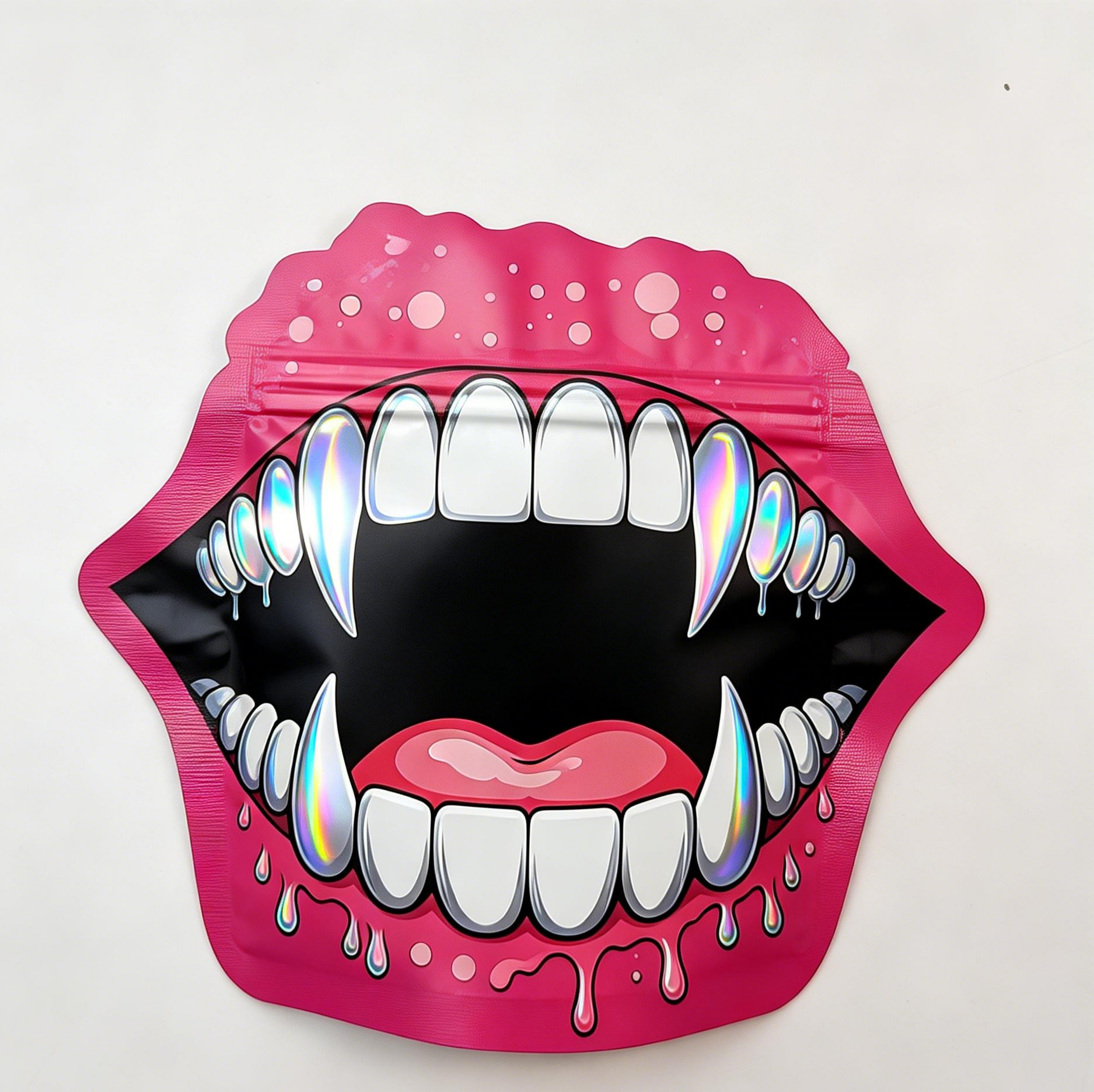 Soft Touch Holographic Mylar Bags with Zipper for Candy Herb Dry Flower Gummy Biscuit sugar Childproof Packaging