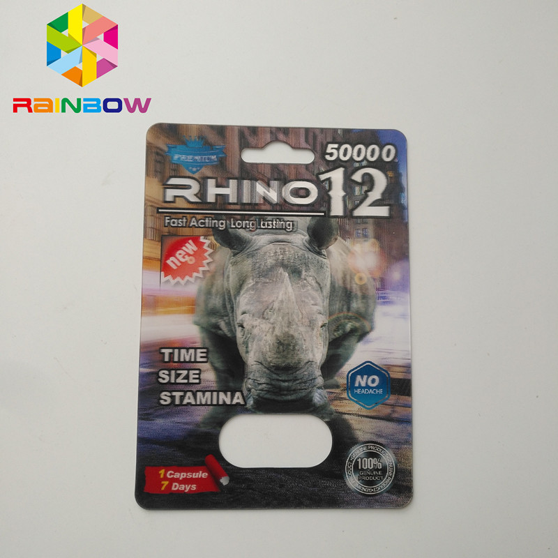 supplemento sessuale rinoceronte 12 rinoceronte il 11 degli uomini d'imballaggio della bolla di rinoceronte 3D carta per libido d'amplificazione