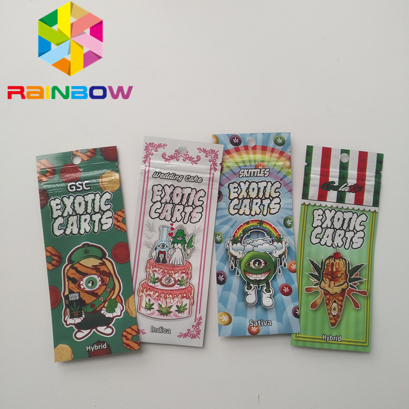 Sacchetti di plastica della cartuccia olografica di Vape che imballano i carretti esotici dell'olio a chiusura lampo di Cbd