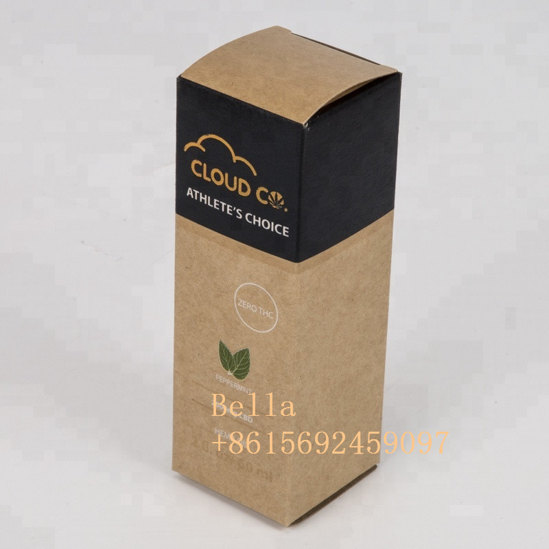 Bottiglia di olio d'imballaggio impressa cosmetico amichevole di Cbd della carta kraft di Brown della scatola di carta di Eco applicata
