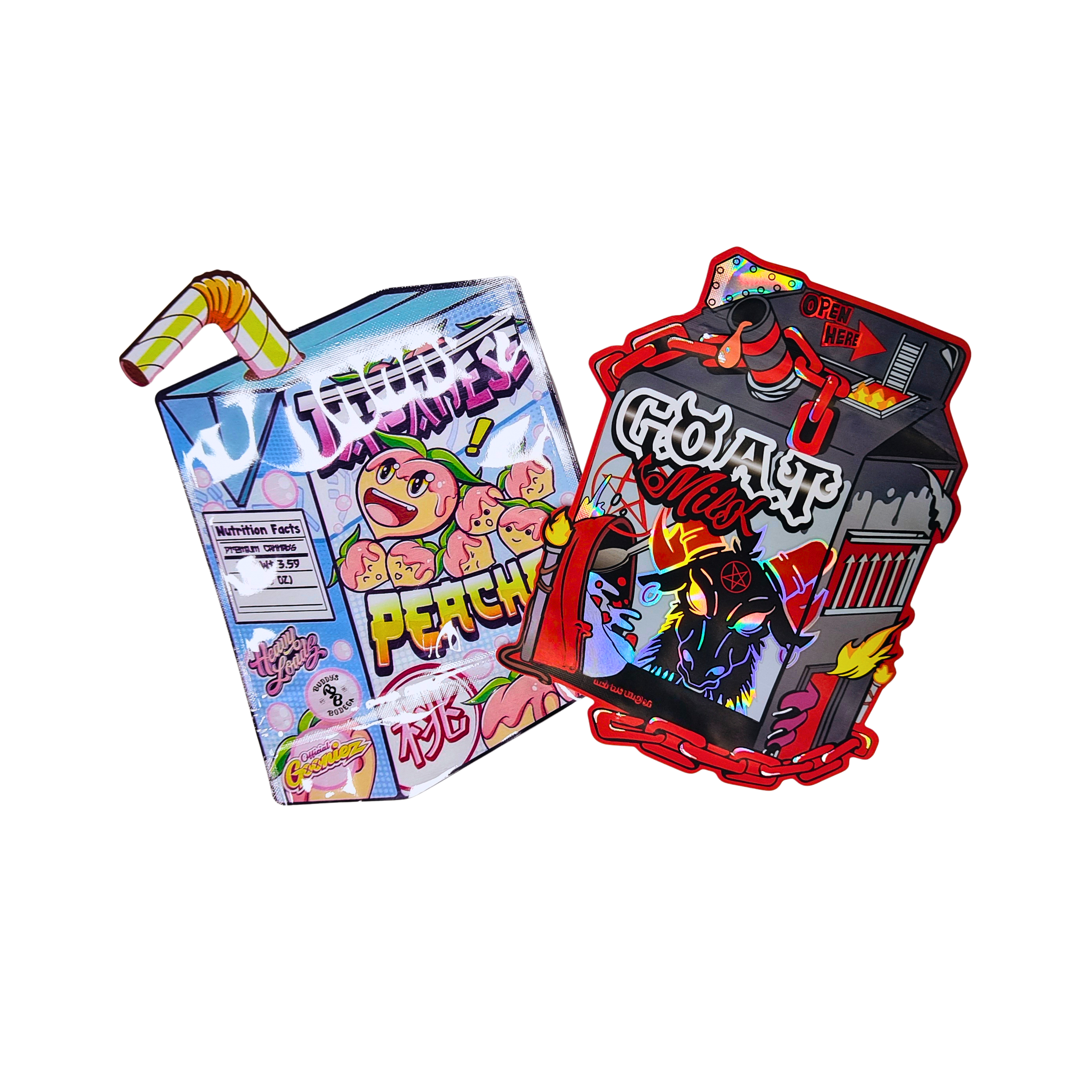 Sacchetti personalizzati stampati a forma speciale di caramelle gommose a forma di fiore all'ingrosso da 3,5 7g con chiusura a prova di bambino e logo