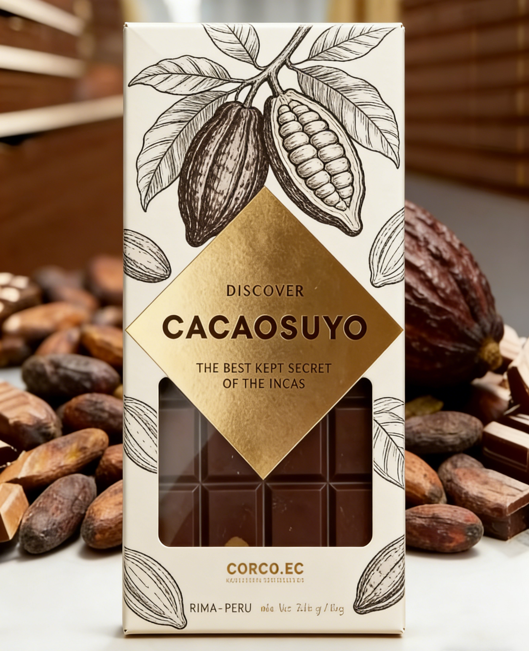 Scatola personalizzata in carta Kraft biodegradabile per uso alimentare con finestra trasparente per il confezionamento di barrette di cioccolato