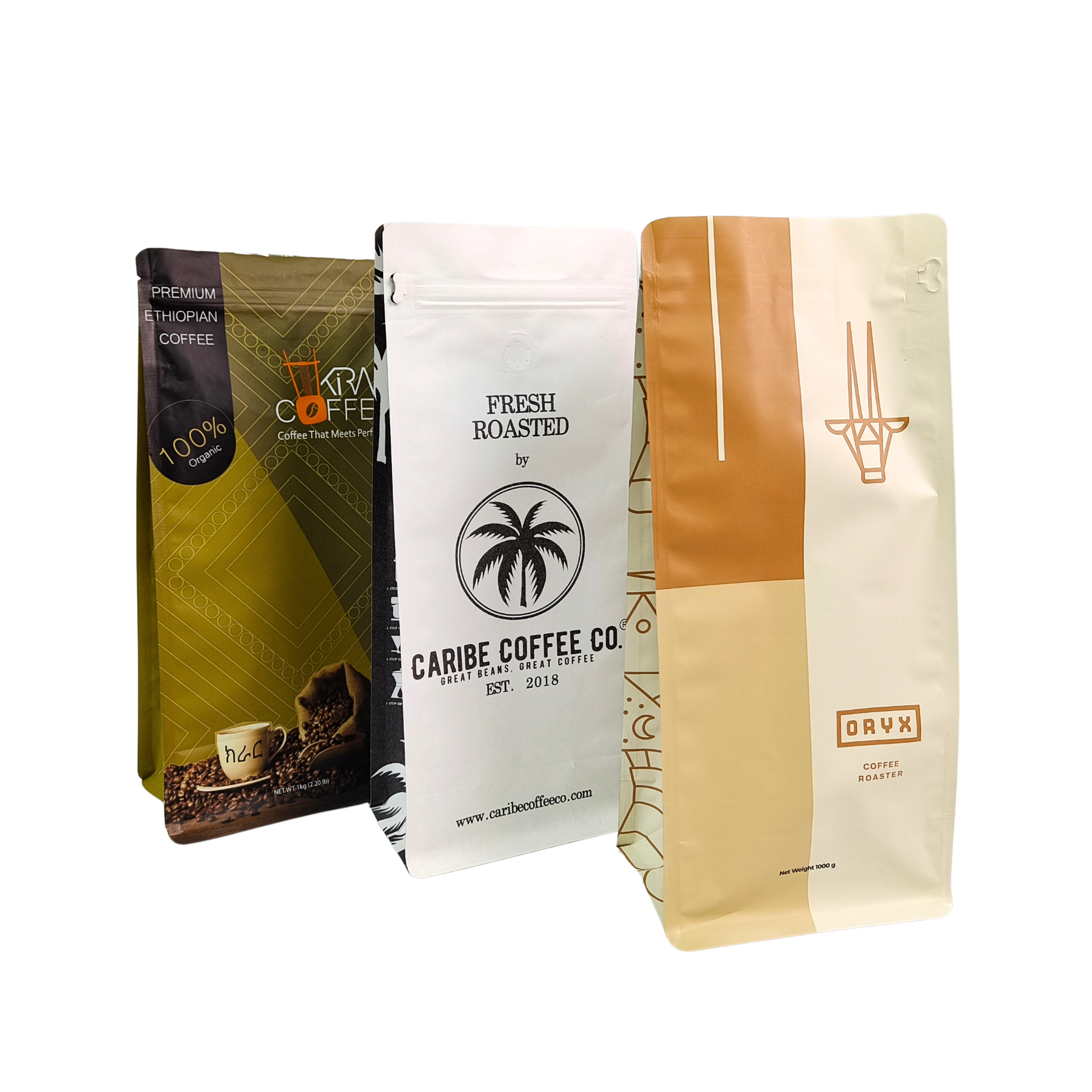 Sacchetto stand-up a prova di odore per uso alimentare, 120 micron, per il confezionamento di caffè e snack