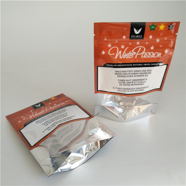 Opachi risigillabili stanno sulla dimensione su misura sacchetti di erbe riutilizzabili di incenso delle borse della chiusura lampo