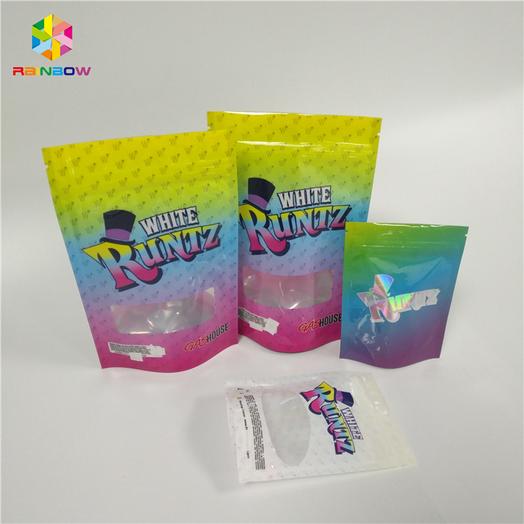 CBD stampato abitudine Candy Runtz insacca la borsa d'imballaggio a chiusura lampo risigillabile del sacchetto di Mylar della prova dell'odore